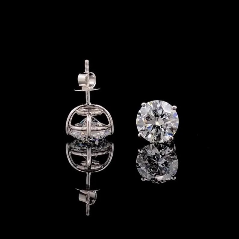 Round Cut Stud Earrings