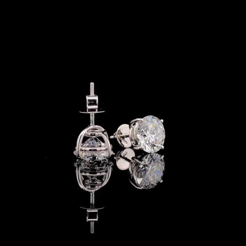 Round Cut Stud Earrings