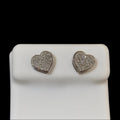 Heart-shaped earrings with diamond pavé