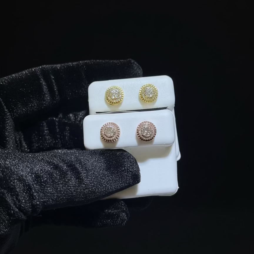 Round Cluster Diamond Earrings