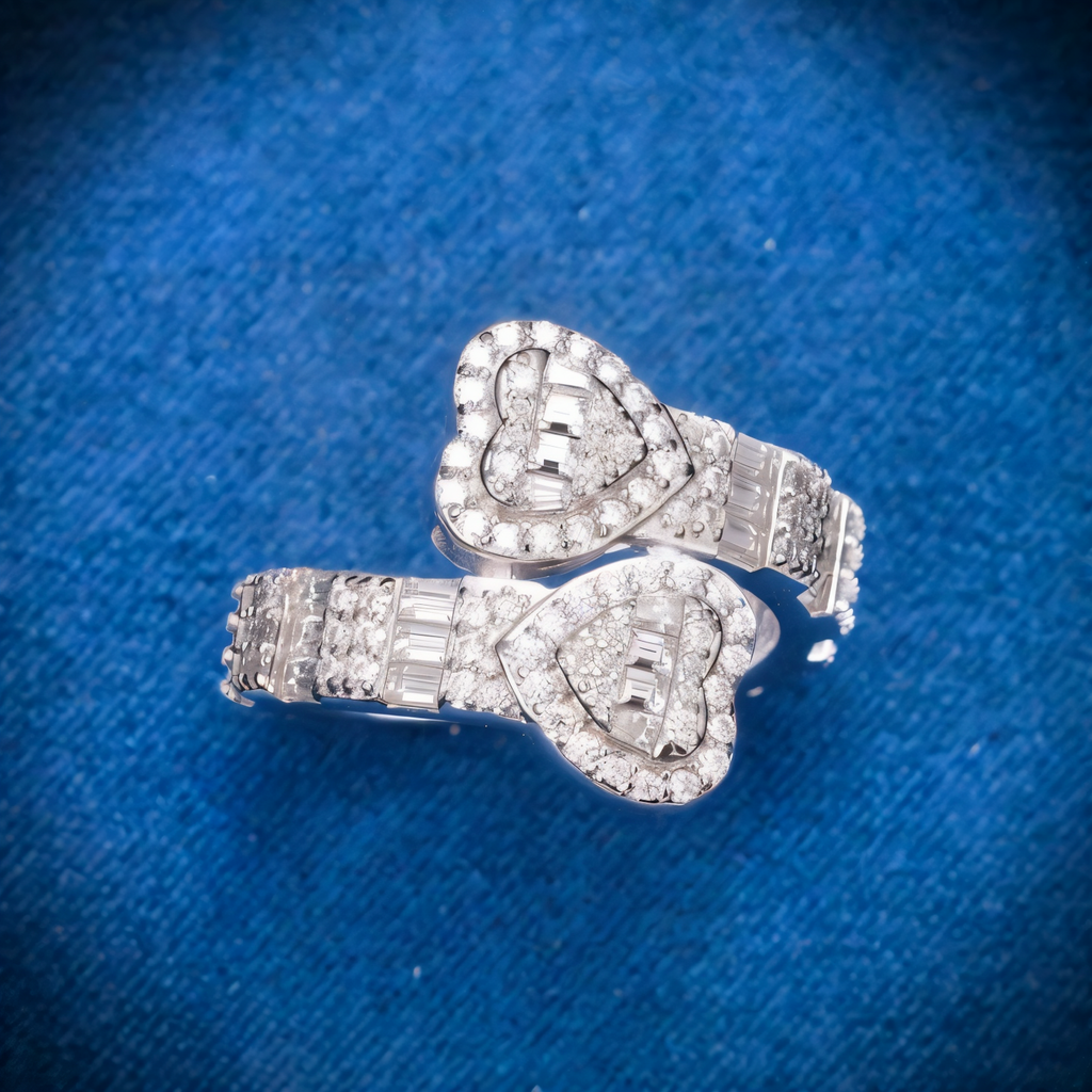 Diamond Split Heart Ring