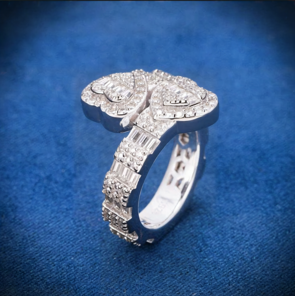 Diamond Split Heart Ring