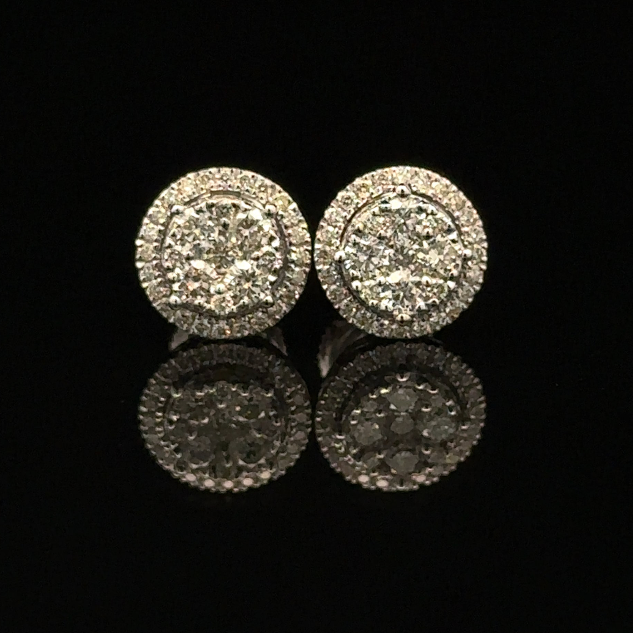 Diamond Halo Stud Earrings
