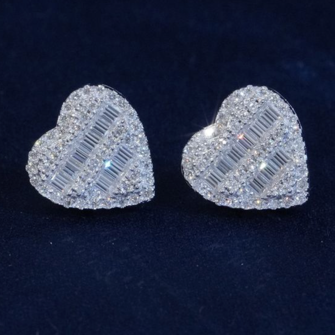 Baguette Heart Shaped Earrings