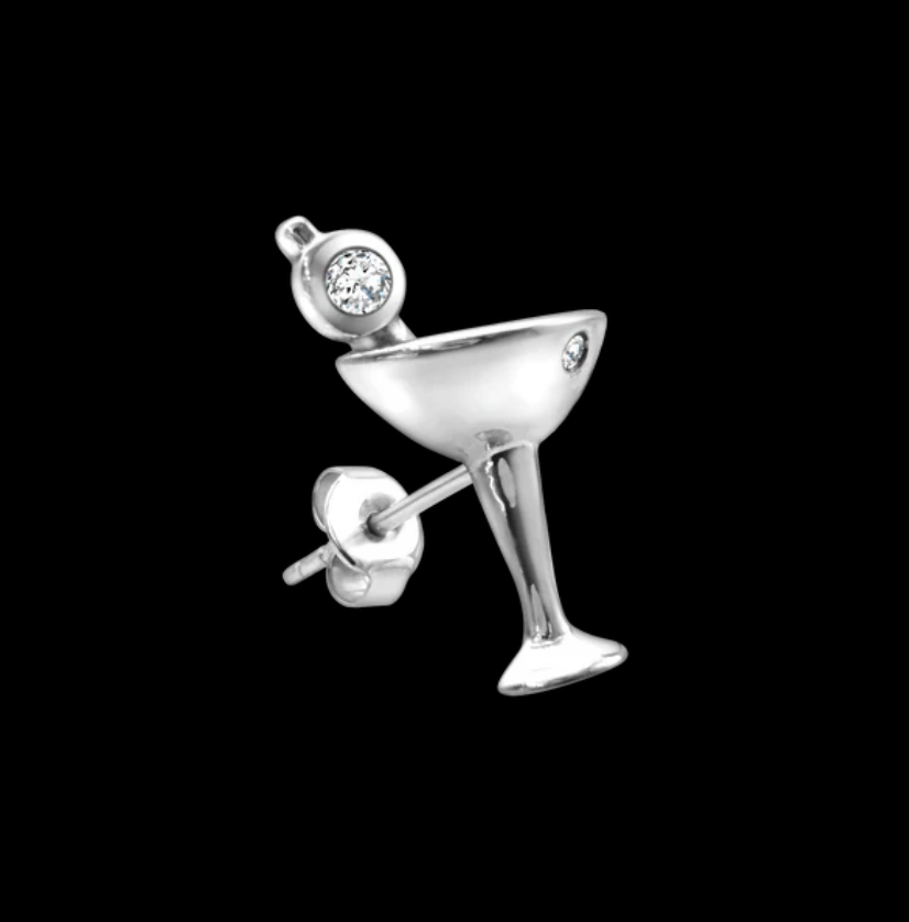 Martini Glass Charm Earring