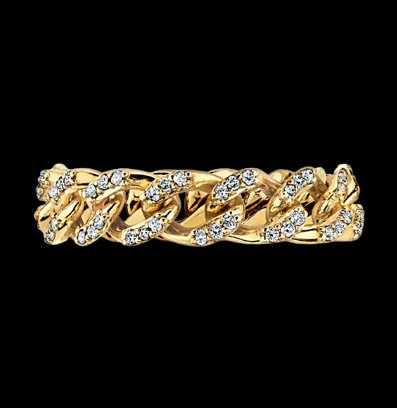 Classic Curb Chain Ring (Pave Set Diamonds)