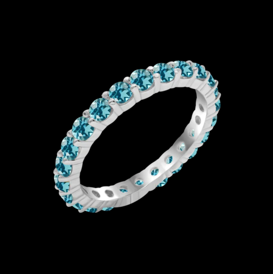 Round Etnerity Gemstone Band (Blue Topaz)