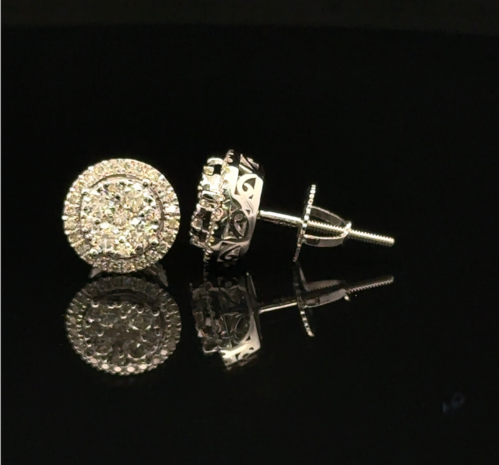Diamond Halo Stud Earrings