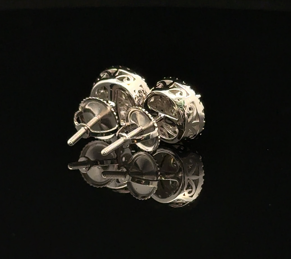 Diamond Halo Stud Earrings