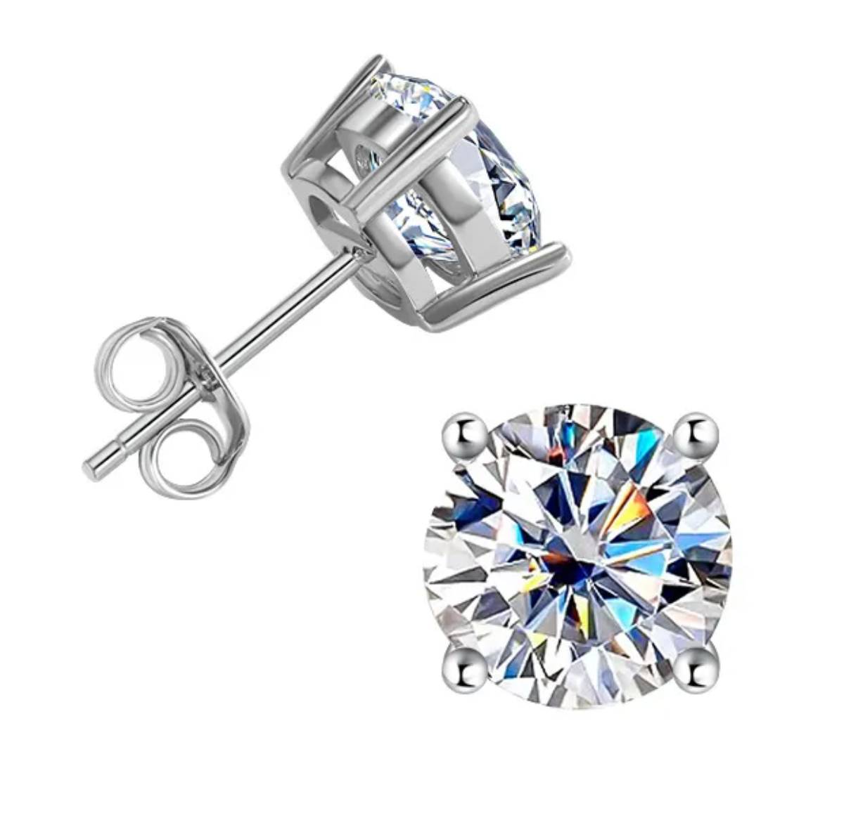 Round Four Prong Earrings