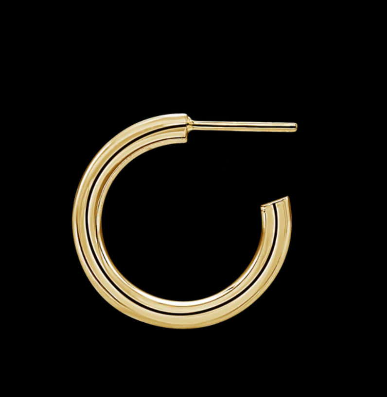 Round Tube Hoop Earrings (Sterling Sliver)