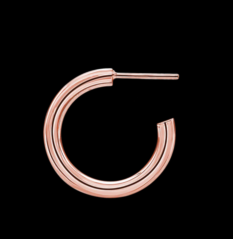 Round Tube Hoop Earrings (Sterling Sliver)