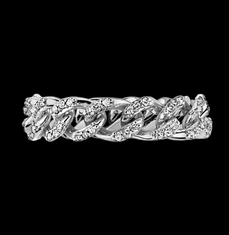 Classic Curb Chain Ring (Pave Set Diamonds)