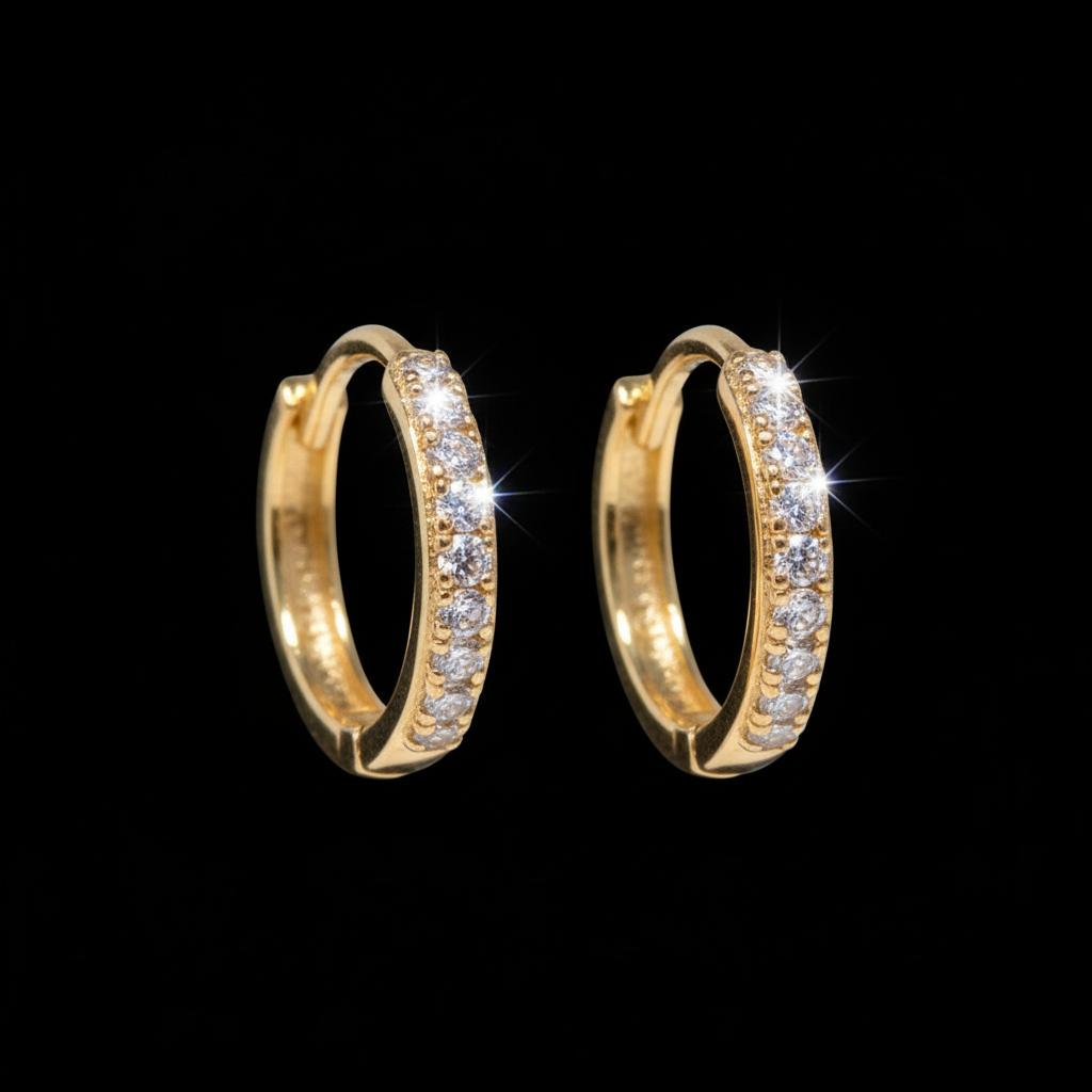 Huggie Earrings with Cubic Zirconia