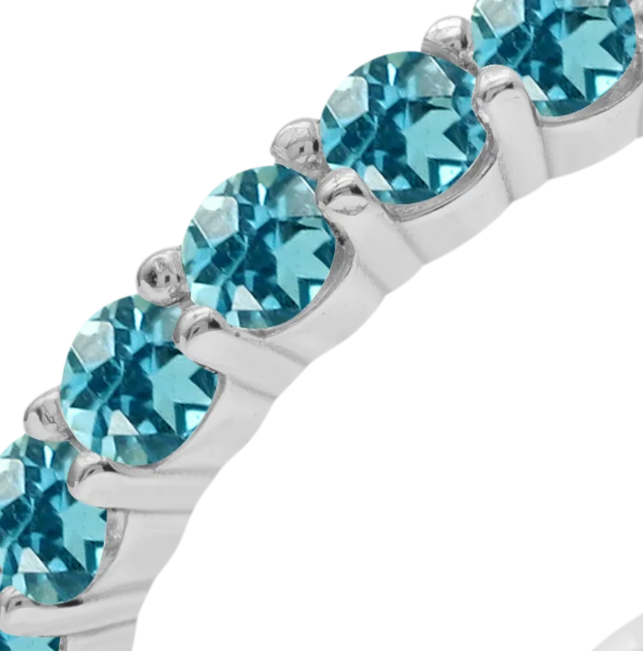 Round Etnerity Gemstone Band (Blue Topaz)