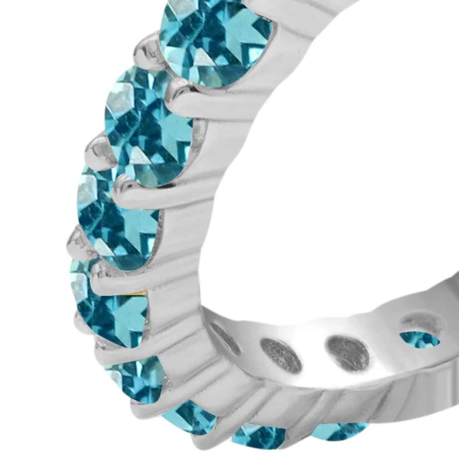 Round Etnerity Gemstone Band (Blue Topaz)